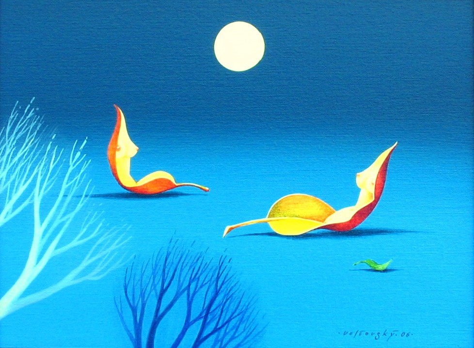 Velčovský Josef - Full Moon on an Autumn Night - Painting